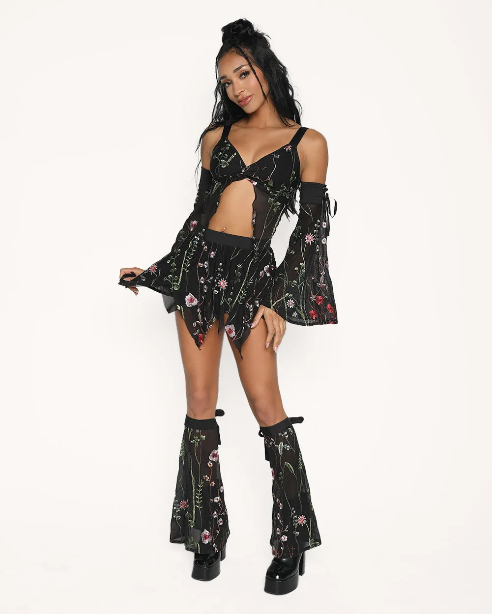 Lace Flowerfields Stretch Pixie Hem Top sold by iHeartRaves product image thumbnail 4