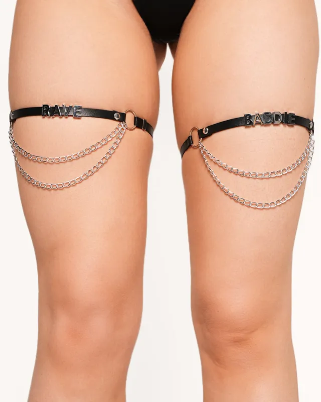 Rave Baddie Chain Pair Leg Garters sold by iHeartRaves