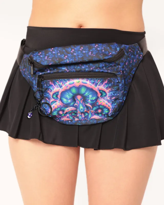 Psychedelic World Mushroom UV Reactive Fanny Pack sold by iHeartRaves