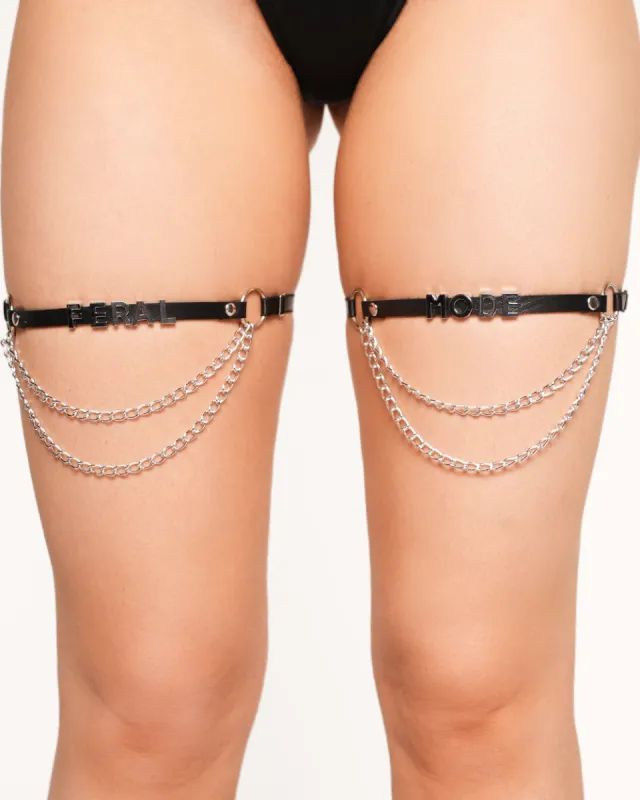 Feral Mode Chain Pair Leg Garters sold by iHeartRaves