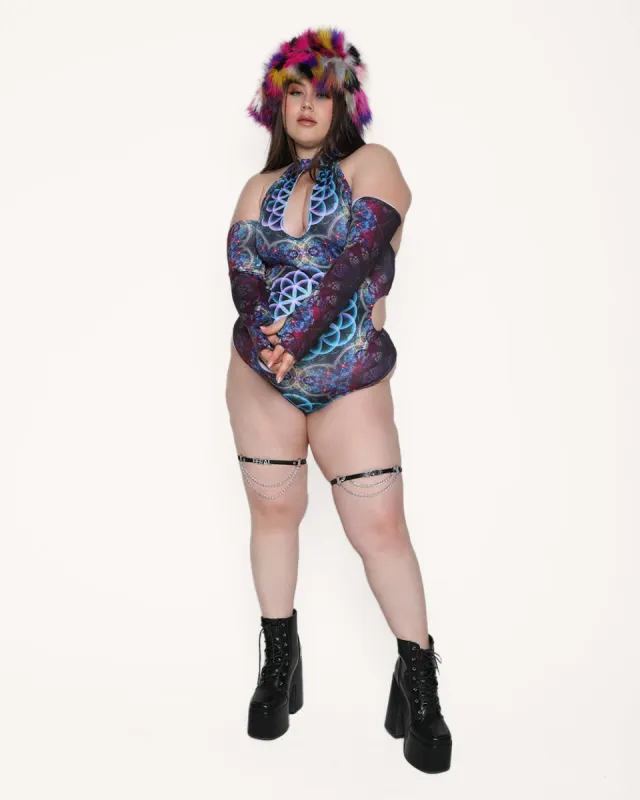 Third Eye Awakening Cutout Bodysuit with Gloves Outfit sold by iHeartRaves