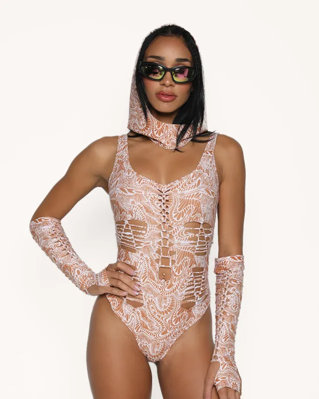 Dimensional Daze Bodysuit With Sleeves sold by iHeartRaves