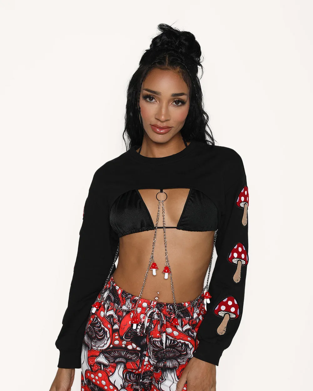 Magic Mushroom Patch Ultra Crop Top sold by iHeartRaves