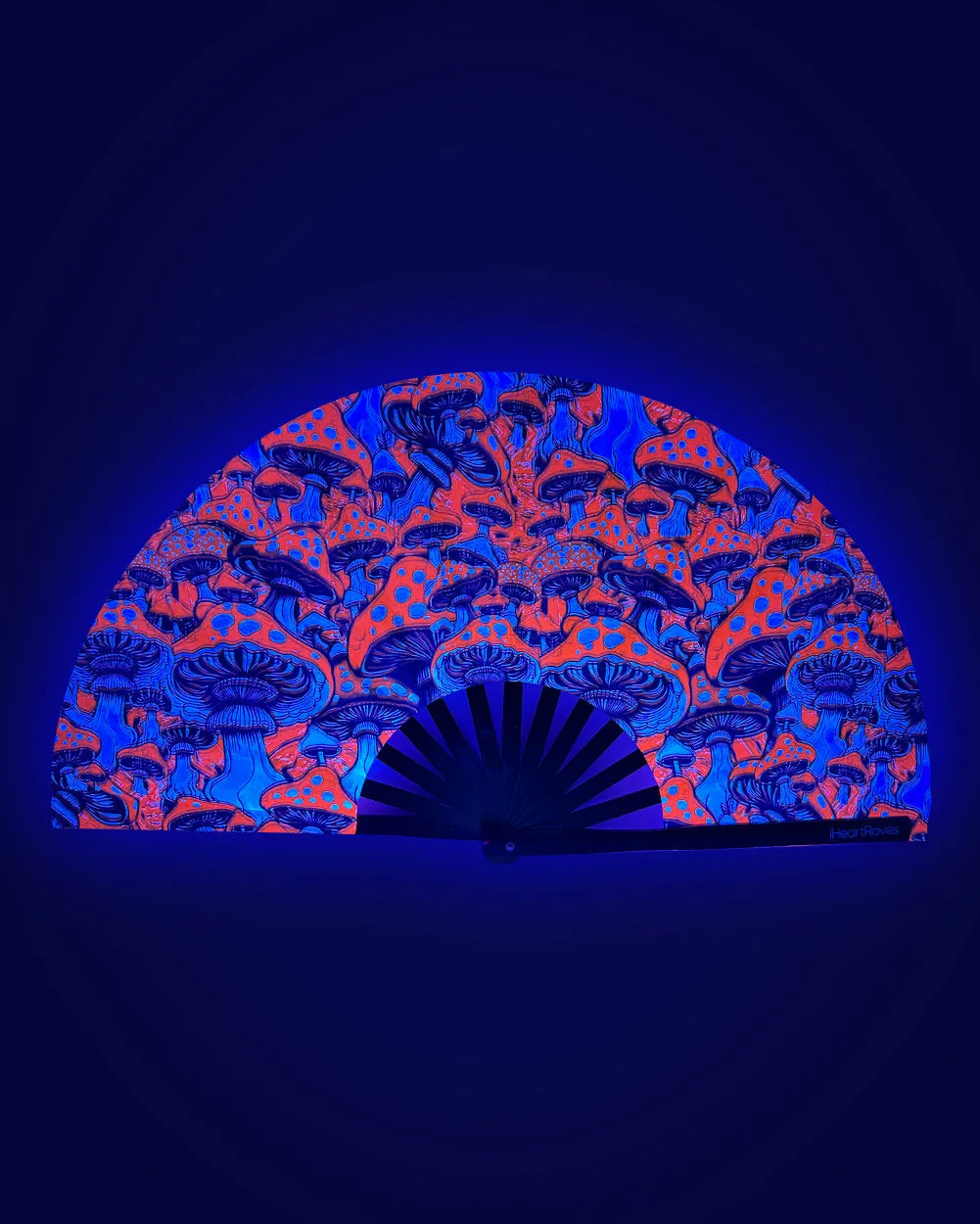 Secret of Life Mushroom UV Reactive Hand Fan sold by iHeartRaves product image thumbnail 2