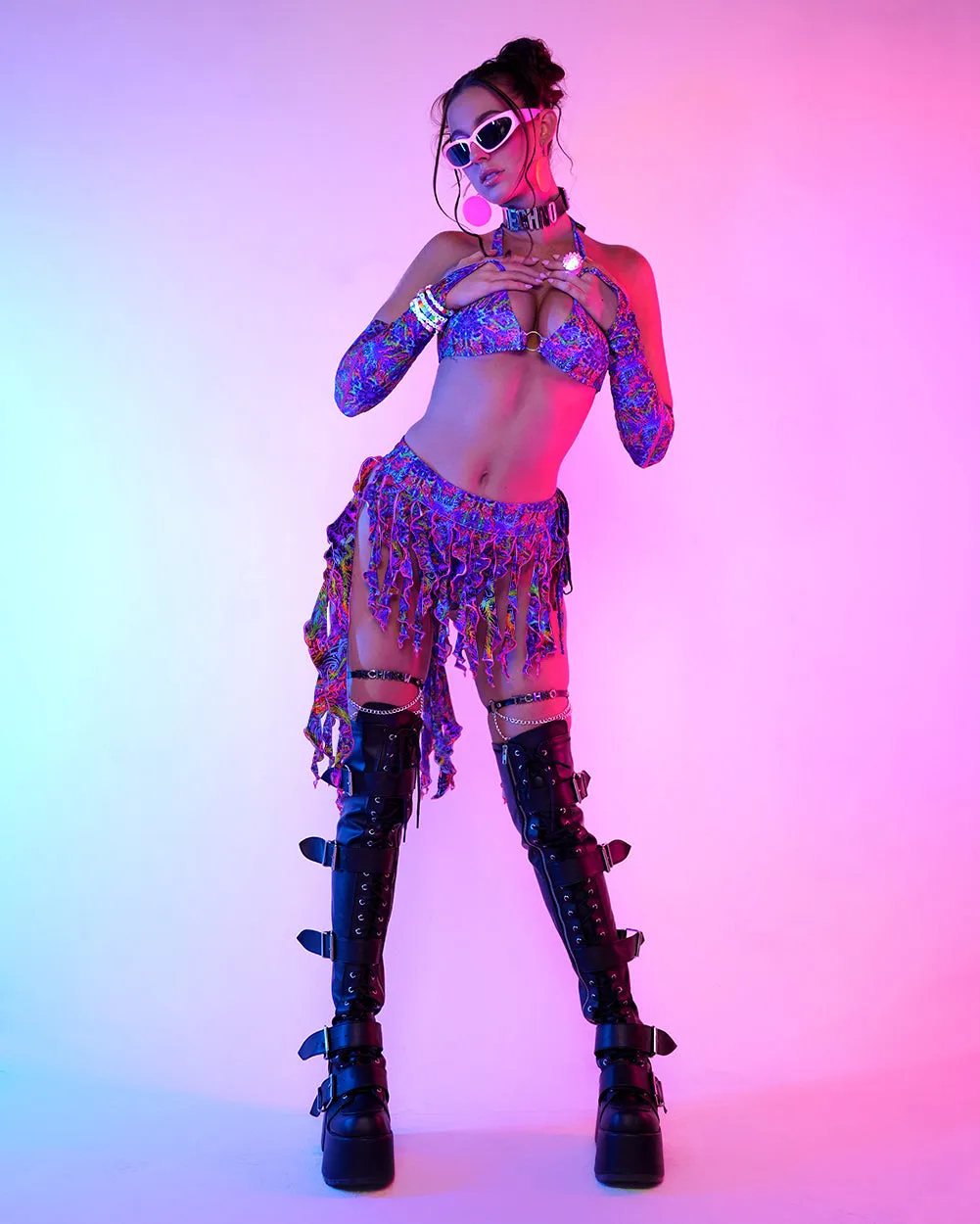 Pixxie Stixx x iHR PsyTrip Bikini Top with Arm Sleeves sold by iHeartRaves product image thumbnail 3