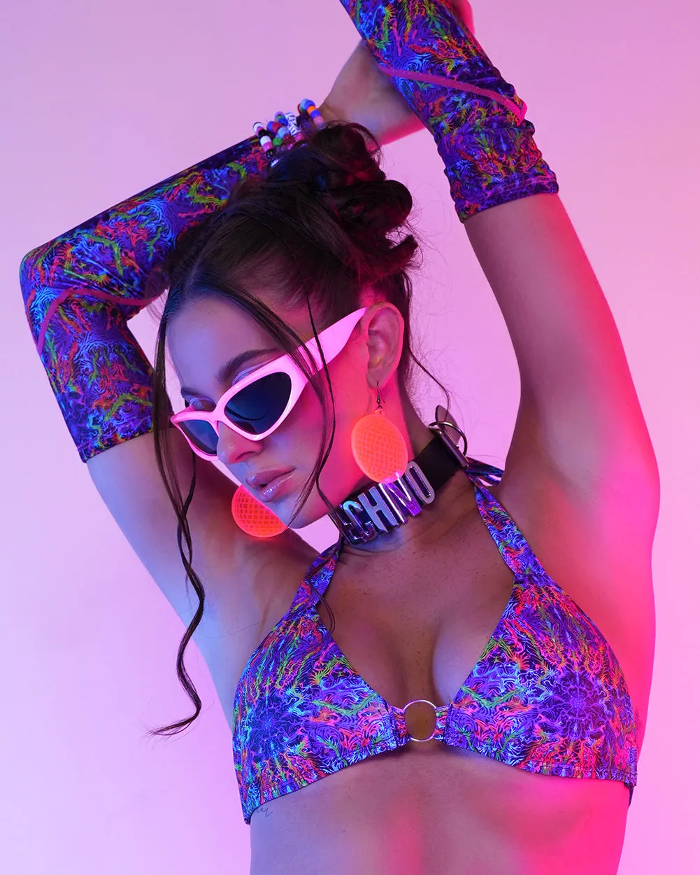 Pixxie Stixx x iHR PsyTrip Bikini Top with Arm Sleeves sold by iHeartRaves