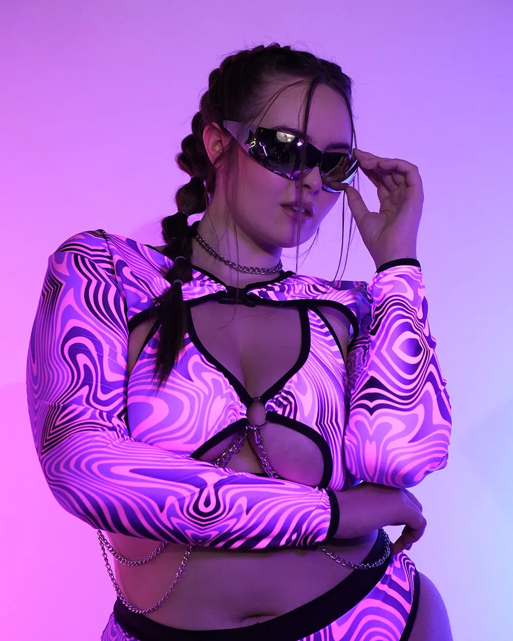 Rolita Couture x iHR Wonderland Whirlwind Ultra Crop Top sold by iHeartRaves product image thumbnail 5