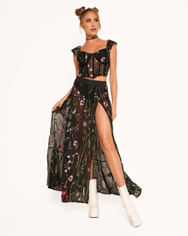 Lace Flowerfields Stretch Maxi Skirt 2.0 Outfit sold by iHeartRaves