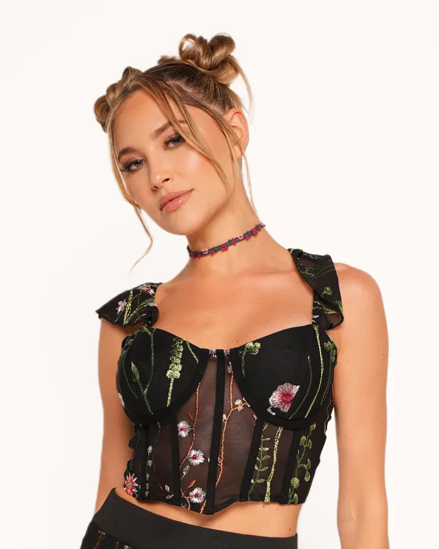 Lace Flowerfields Stretch Corset Bra Top sold by iHeartRaves