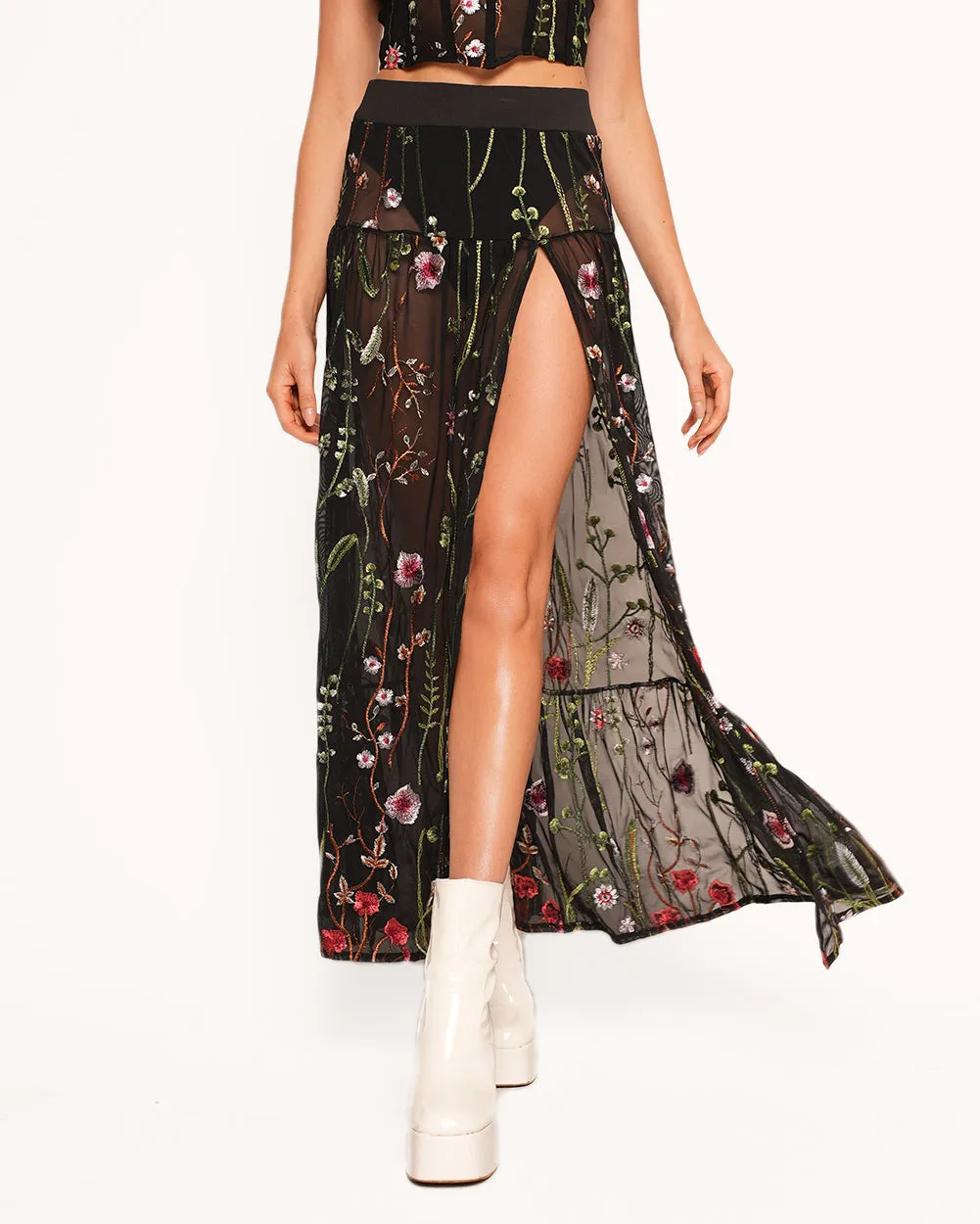 Lace Flowerfields Stretch Maxi Skirt 2.0 sold by iHeartRaves