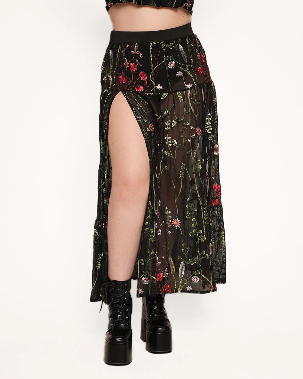 Lace Flowerfields Stretch Maxi Skirt 2.0 sold by iHeartRaves product image thumbnail 4