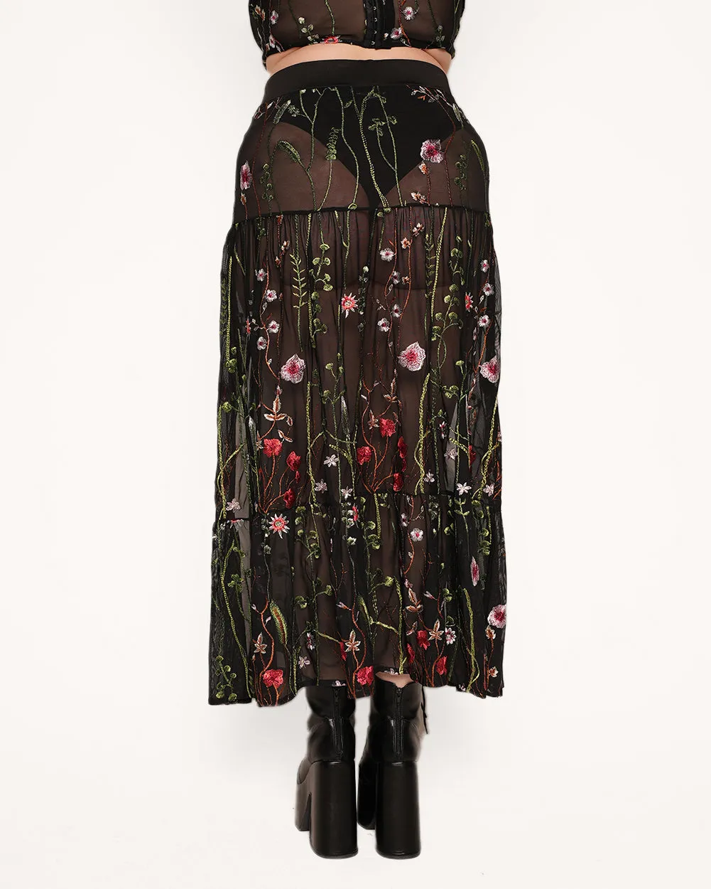 Lace Flowerfields Stretch Maxi Skirt 2.0 sold by iHeartRaves product image thumbnail 5