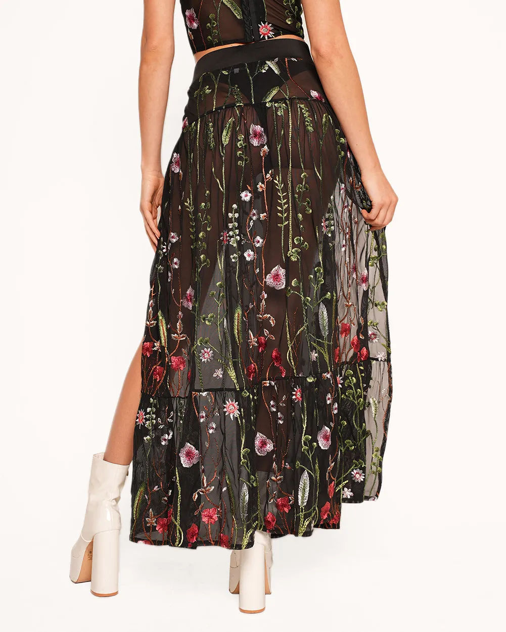 Lace Flowerfields Stretch Maxi Skirt 2.0 sold by iHeartRaves product image thumbnail 2