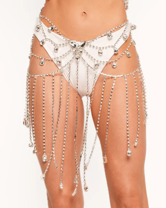 Flutter Sparkle Silver Butterfly Chain Skirt sold by iHeartRaves