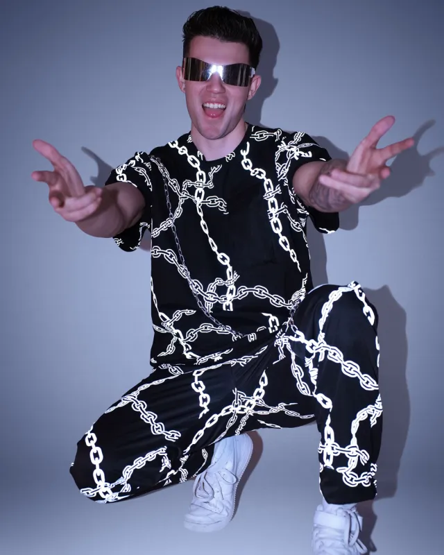 Power Surge Silver Reflective Chain Men's Tee made by iHeartRaves