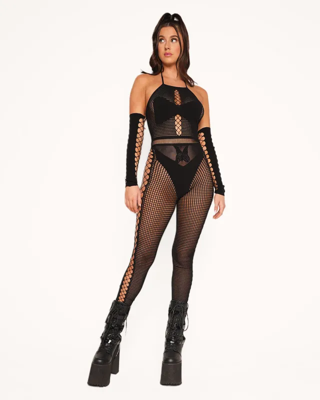 Caught You Staring Jumpsuit with Sleeves sold by iHeartRaves