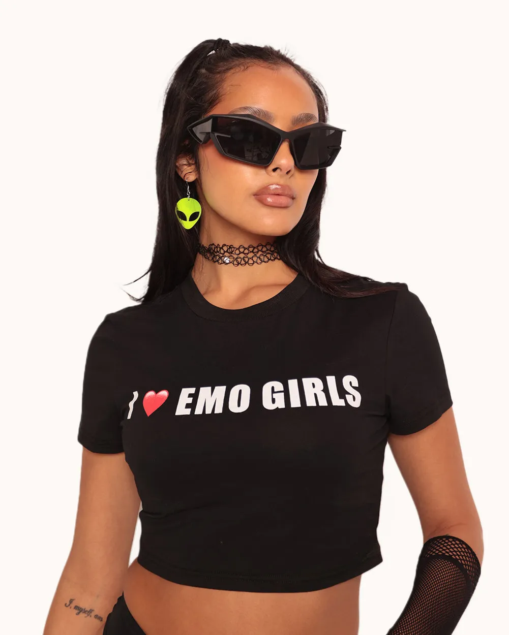 I Love Emo Girls Crop Top sold by iHeartRaves product image thumbnail 4