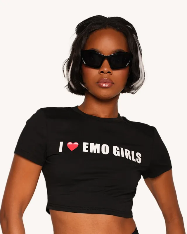 I Love Emo Girls Crop Top sold by iHeartRaves
