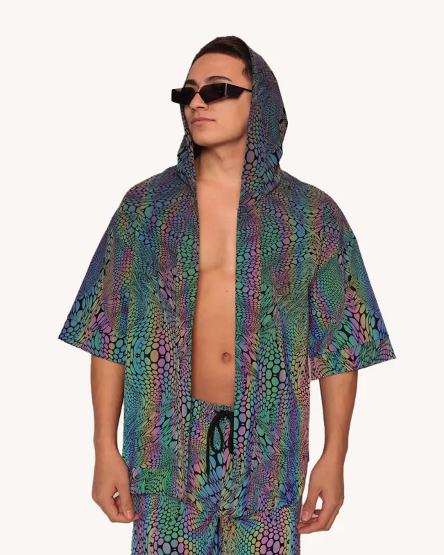 Viper Vision Rainbow Reflective Hooded Robe sold by iHeartRaves