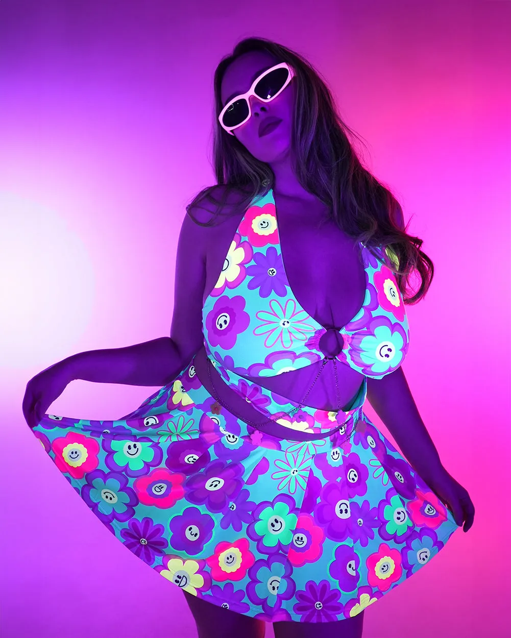 Blossoming Mini Skater Skirt sold by iHeartRaves product image thumbnail 5