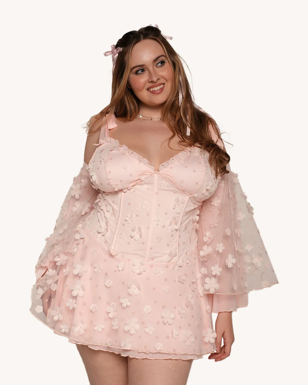 Magic In You Floral Dress with Sleeves sold by iHeartRaves product image thumbnail 5