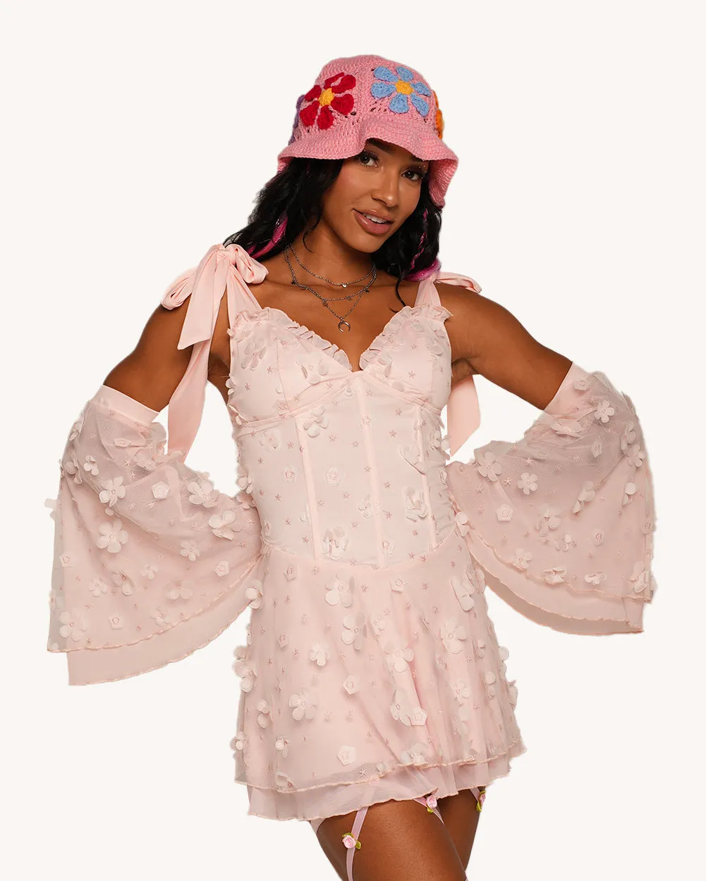 Magic In You Floral Dress with Sleeves sold by iHeartRaves