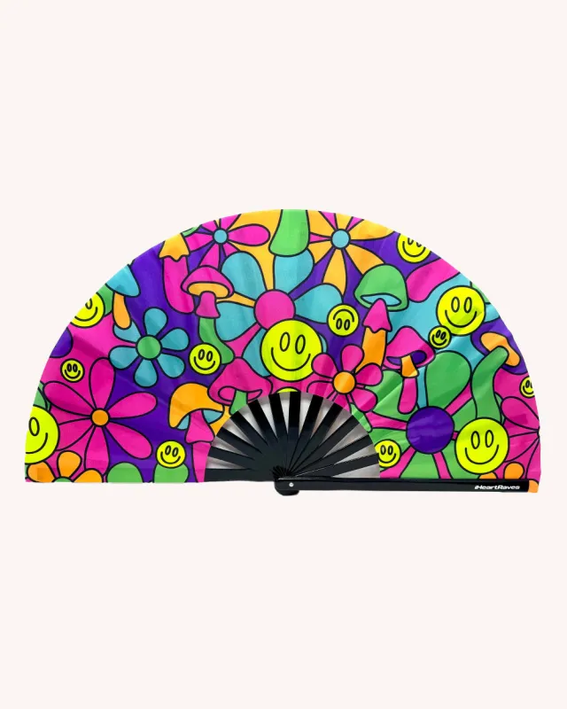 Flower Bomb UV Reactive Hand Fan sold by iHeartRaves
