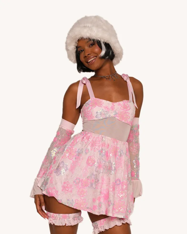 Magical Twinkling Dress with Sleeves and Garter sold by iHeartRaves