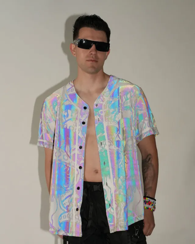 Secret of Life Mushroom Rainbow Reflective Jersey sold by iHeartRaves