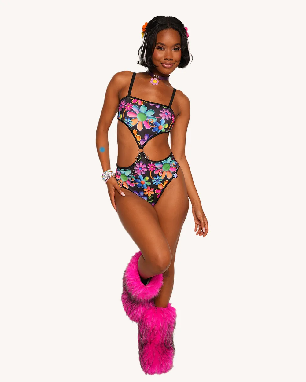 Psychodelic Daisy Bodysuit sold by iHeartRaves product image thumbnail 4