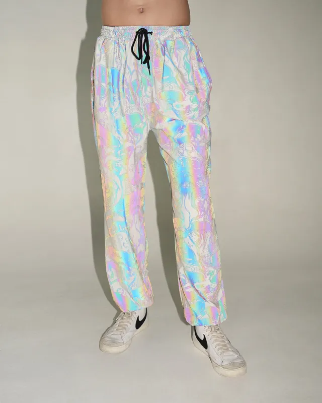 Secret of Life Mushroom Rainbow Reflective Joggers sold by iHeartRaves