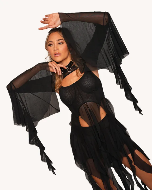 Stir Up Drama Mesh Ultra Crop Top sold by iHeartRaves