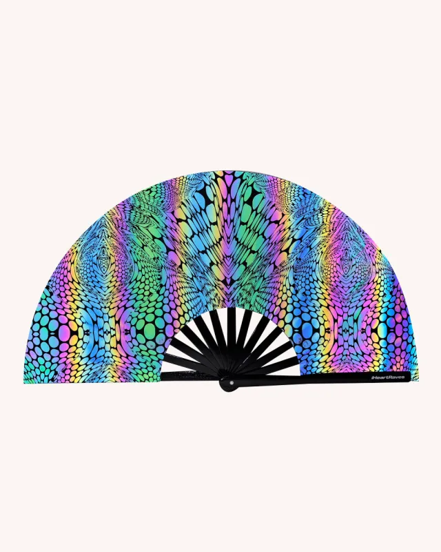 Viper Vision Rainbow Reflective Hand Fan sold by iHeartRaves