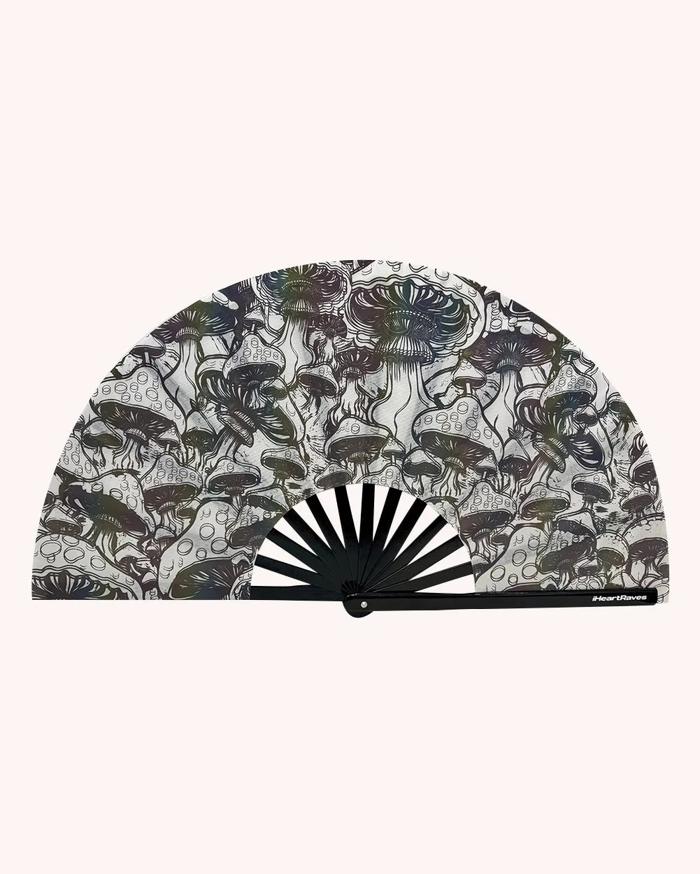 Secret of Life Mushroom Rainbow Reflective Hand Fan sold by iHeartRaves product image thumbnail 2