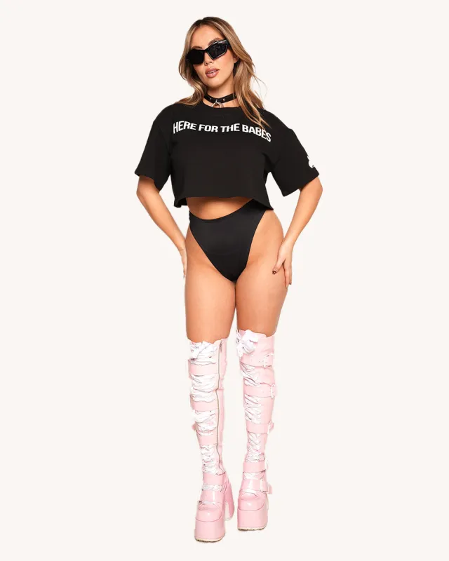 Here for the Babes Cropped Tee Outfit sold by iHeartRaves