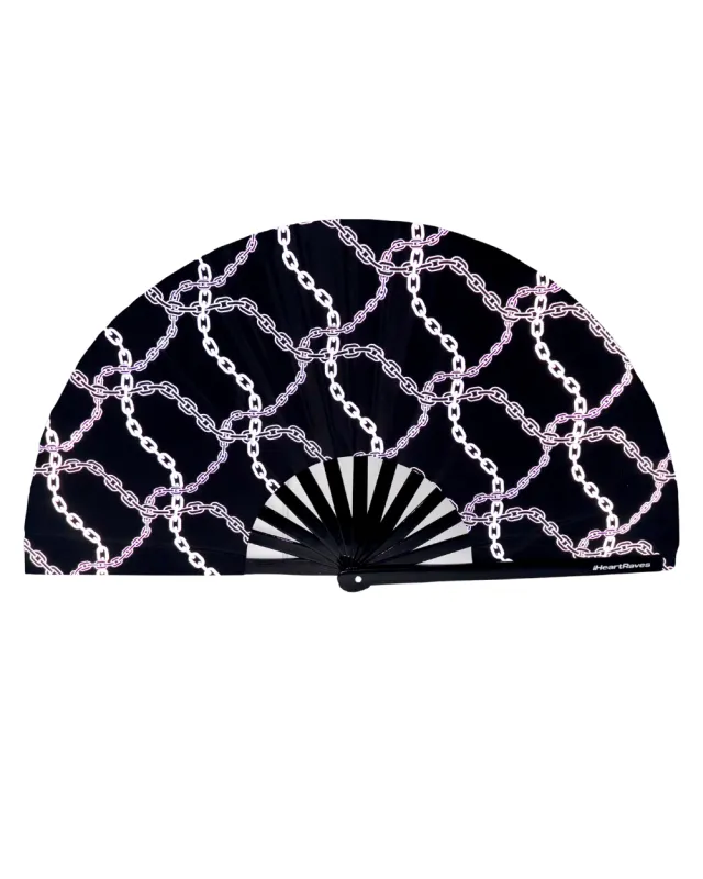 Power Surge Silver Reflective Hand Fan sold by iHeartRaves