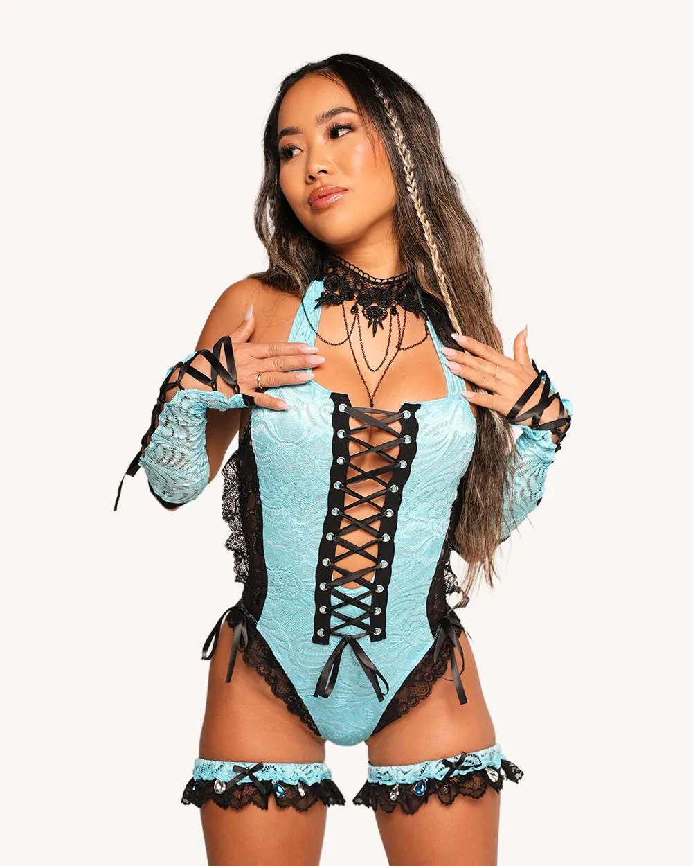 Jami Jones x iHR Lace Me Up Bodysuit sold by iHeartRaves