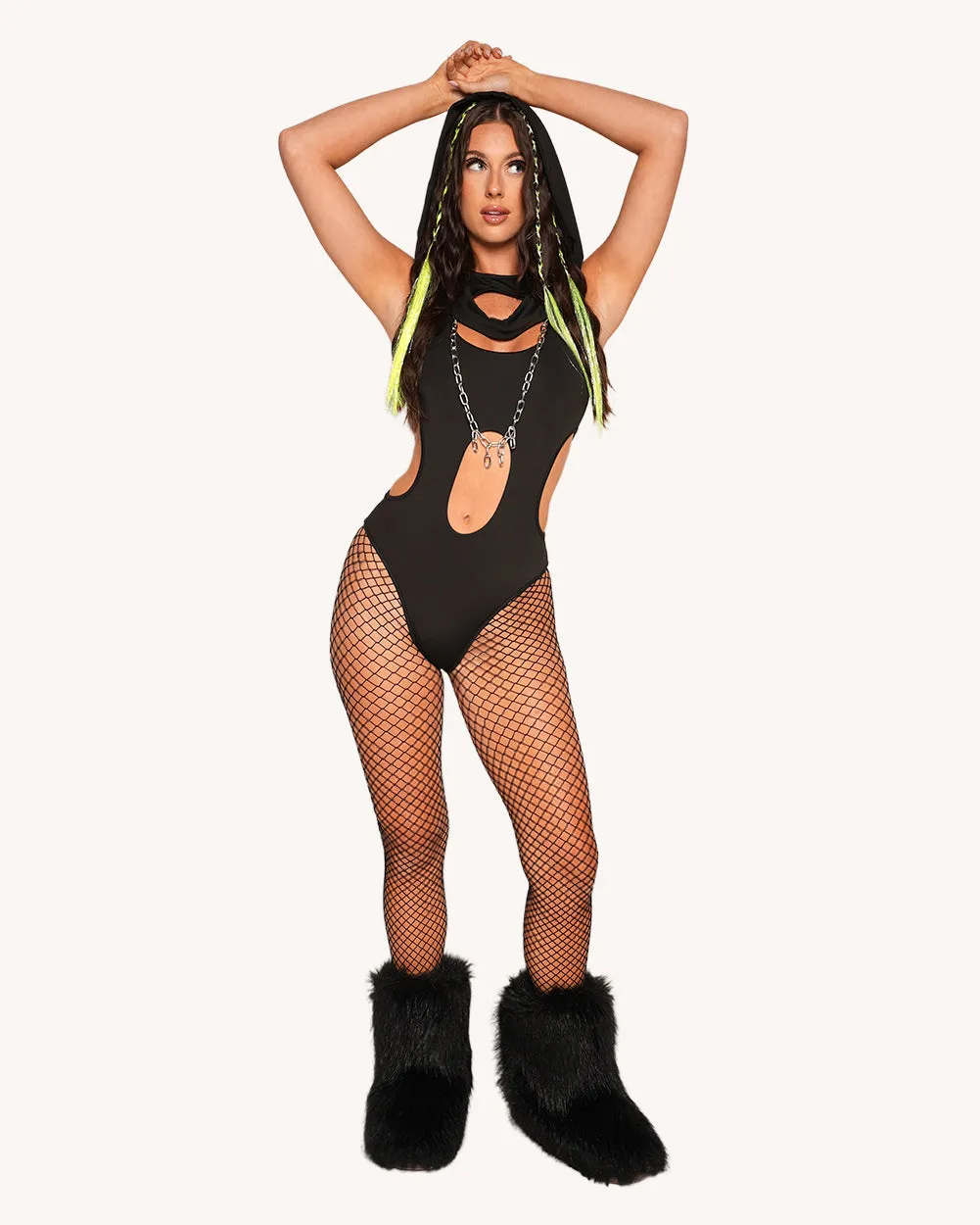 Getting Hyped Bodysuit with Sleeves sold by iHeartRaves product image thumbnail 3