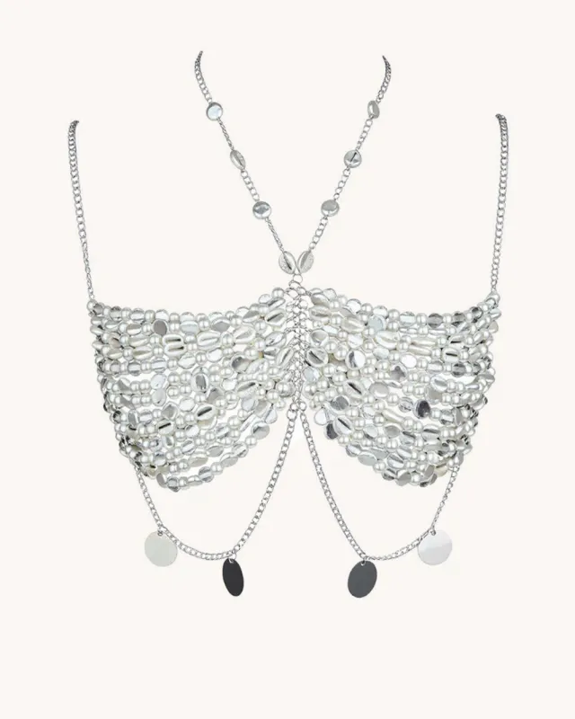 Sea Siren Pearl Chain Top sold by iHeartRaves
