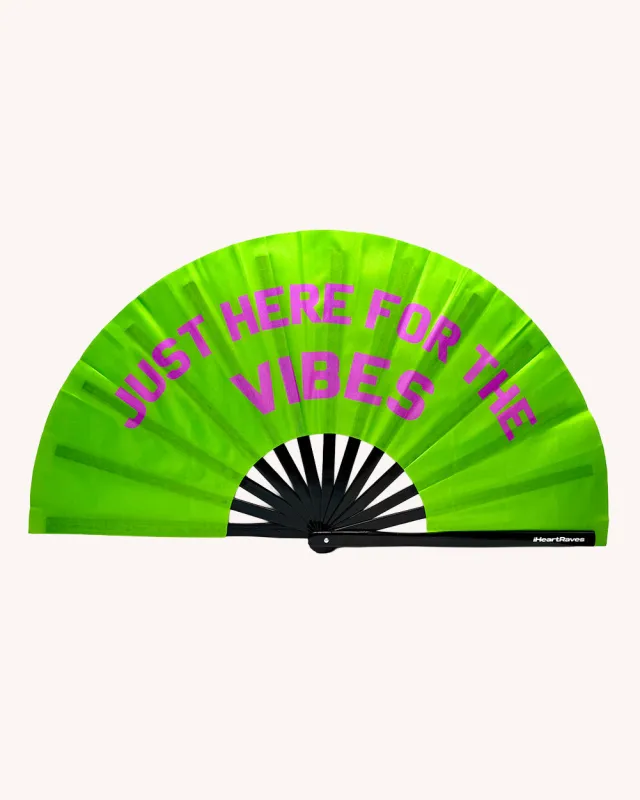 Just Here for the Vibes Hand Fan sold by iHeartRaves