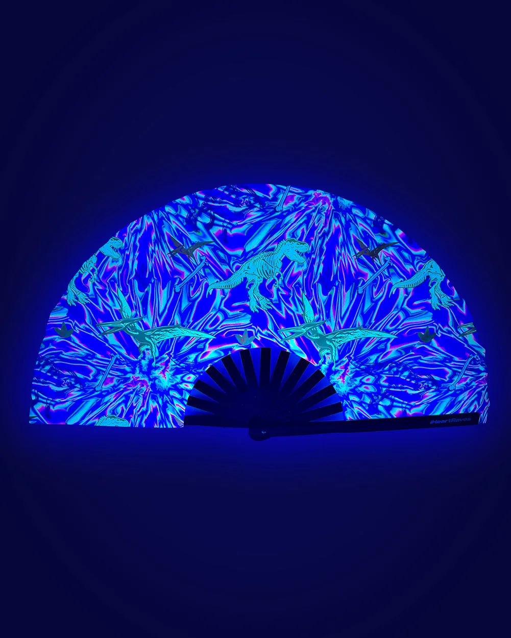Dino Daze UV Reactive Hand Fan sold by iHeartRaves product image thumbnail 2