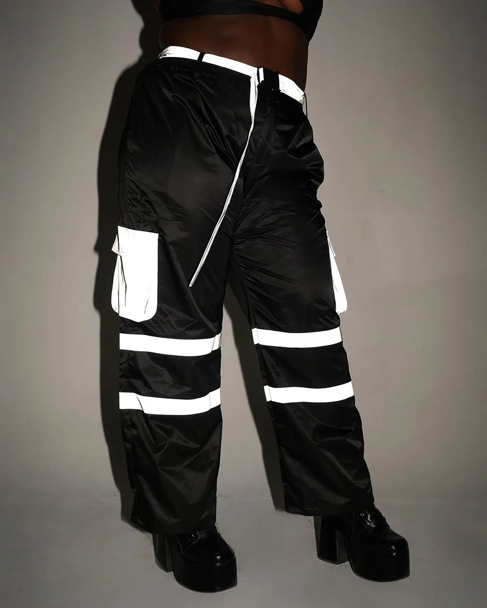 Post-Party Glow Reflective Wide Legged Pants sold by iHeartRaves product image thumbnail 5