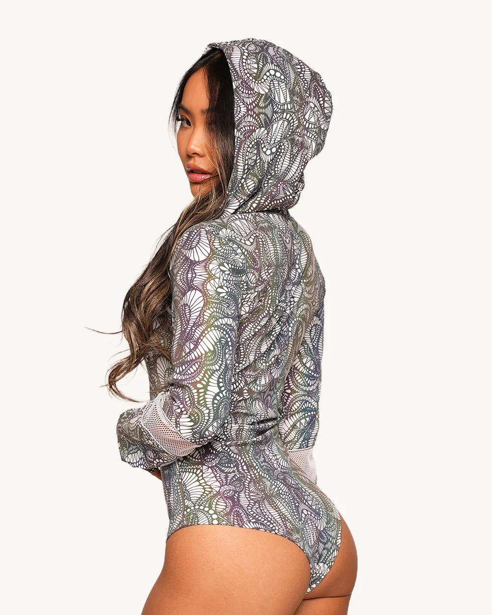 Pure Euphoria White Reflective Bodysuit sold by iHeartRaves product image thumbnail 3