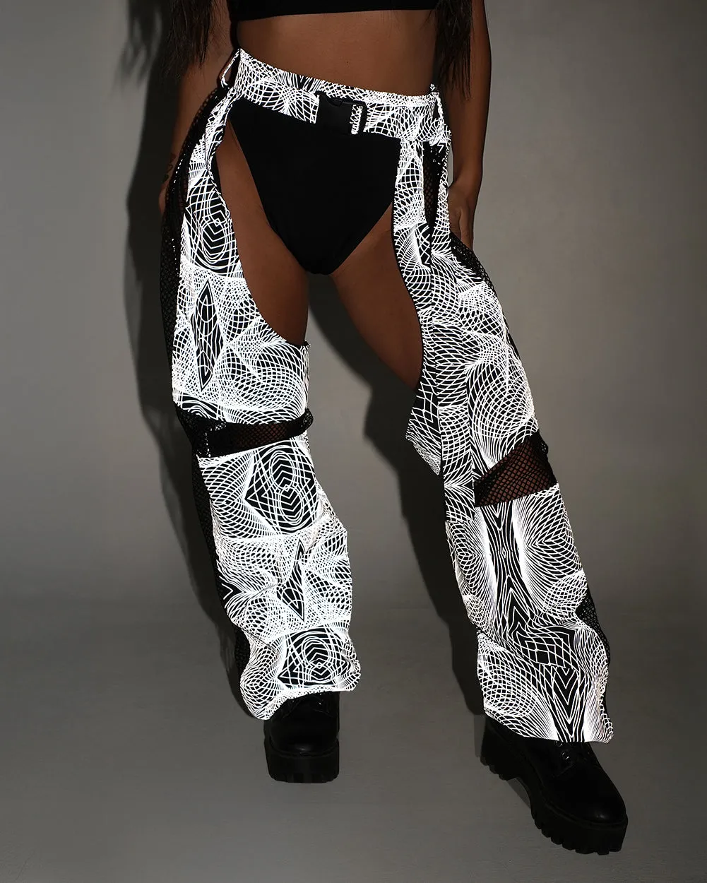 Flashbang Matrix Reflective Fishnet Chaps sold by iHeartRaves product image thumbnail 3