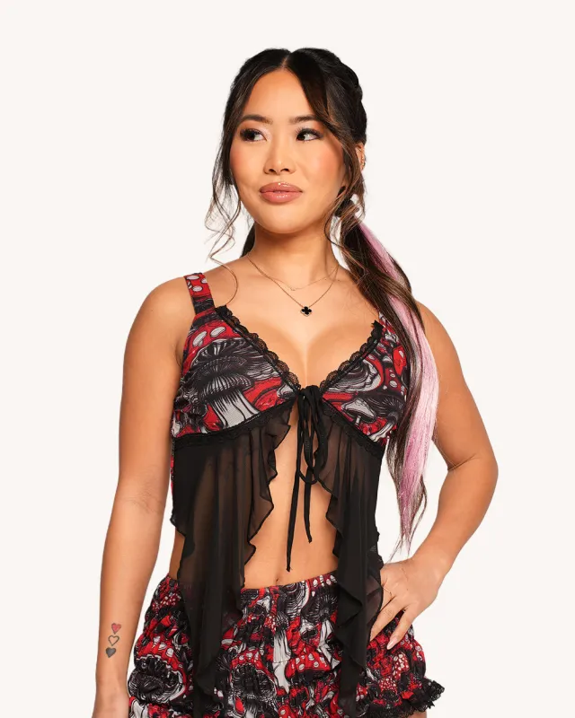 Secret of Life Mushroom Ruffle Top sold by iHeartRaves