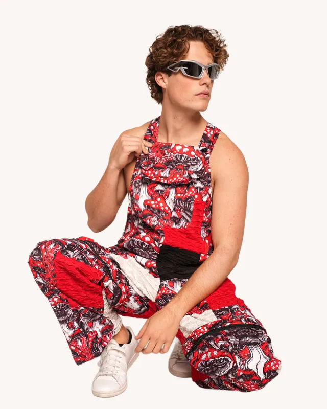 Secret of Life Mushroom Zipper Overalls made by iHeartRaves