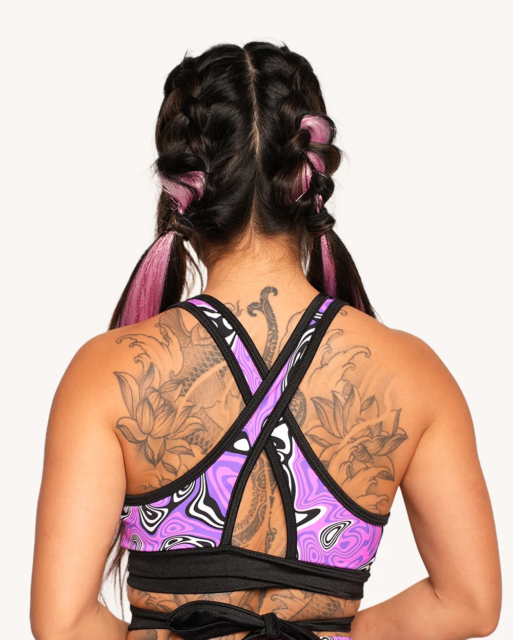 Rolita Couture x iHR Ultraviolet Vortex Cross Back Top sold by iHeartRaves product image thumbnail 3