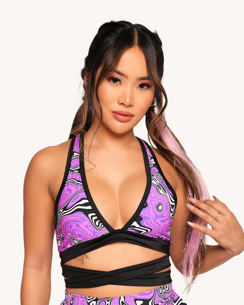 Rolita Couture x iHR Ultraviolet Vortex Cross Back Top sold by iHeartRaves product image thumbnail 2