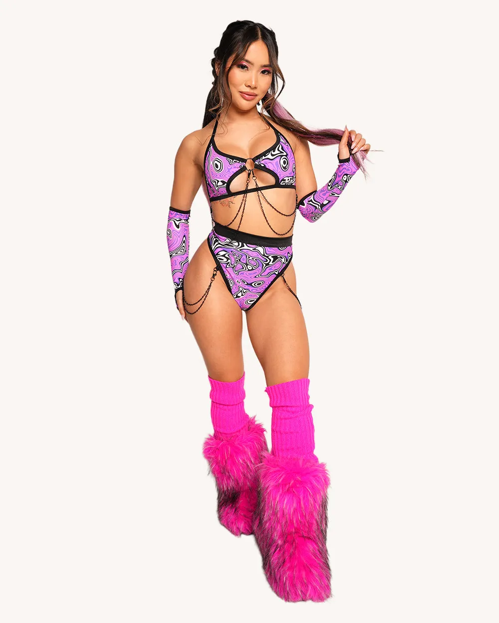 Rolita Couture x iHR Ultraviolet Vortex Rebel Chain Top sold by iHeartRaves product image thumbnail 3