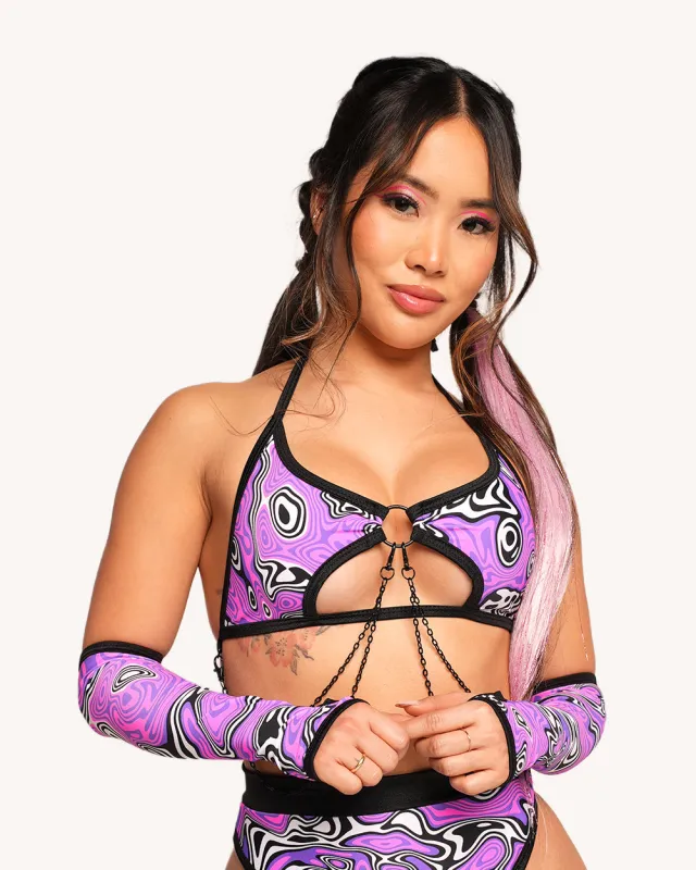 Rolita Couture x iHR Ultraviolet Vortex Rebel Chain Top sold by iHeartRaves